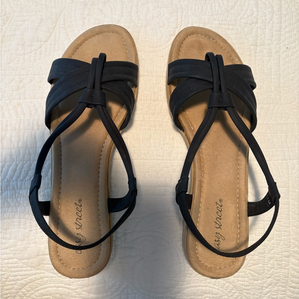 Easy Street Blue Sandals Comfortable and Versatile